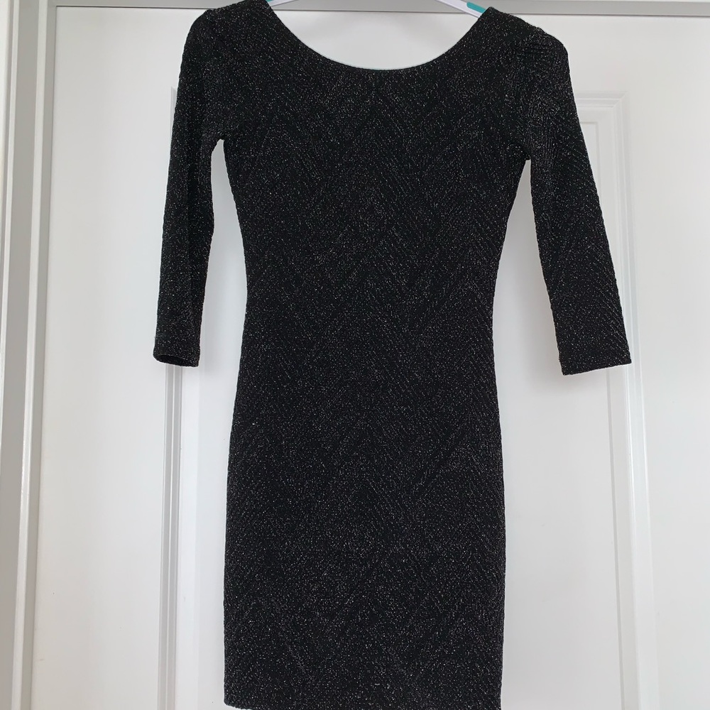 black sparkly mini dress